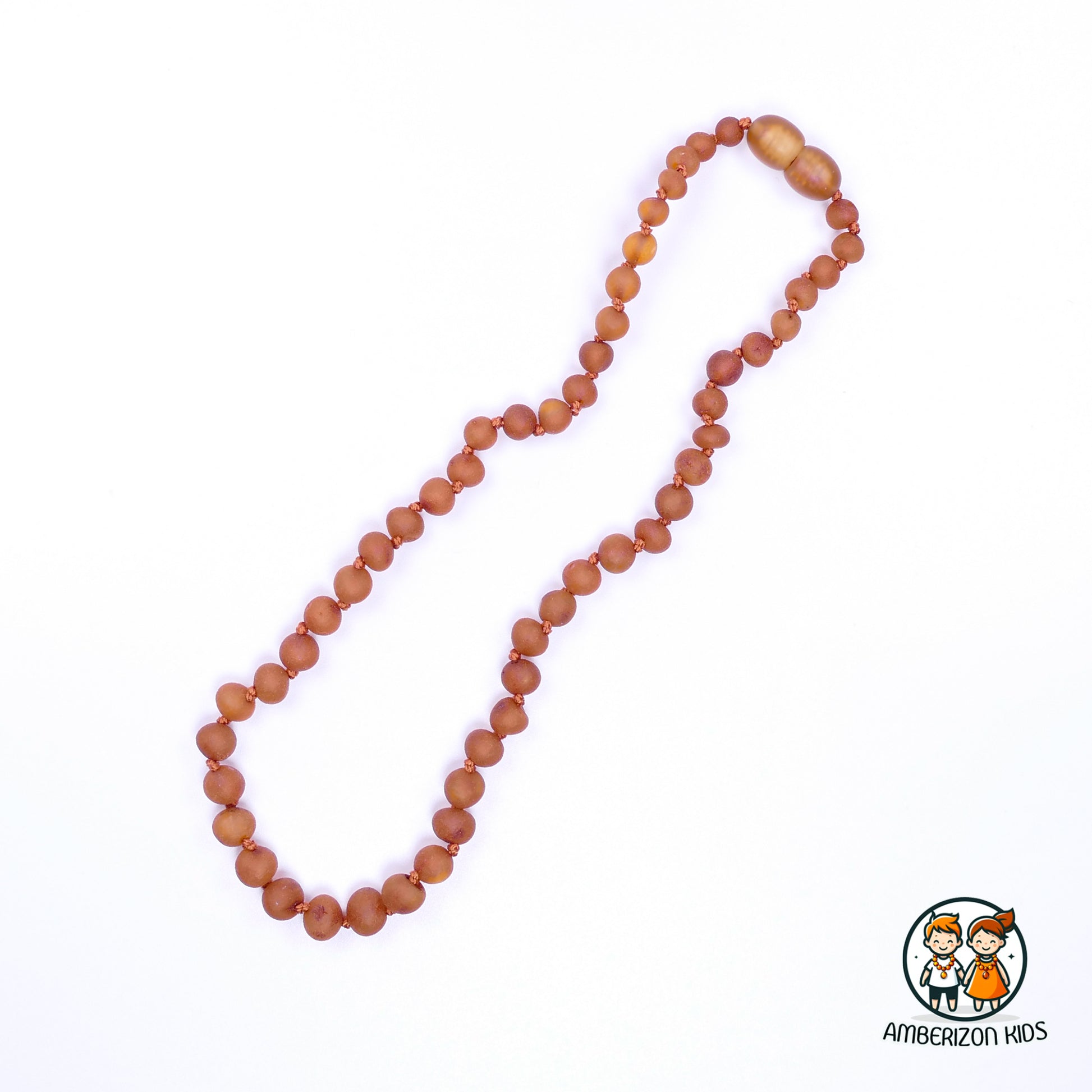 Light orange raw amber baby necklace - Unisex - Premium baroque beads