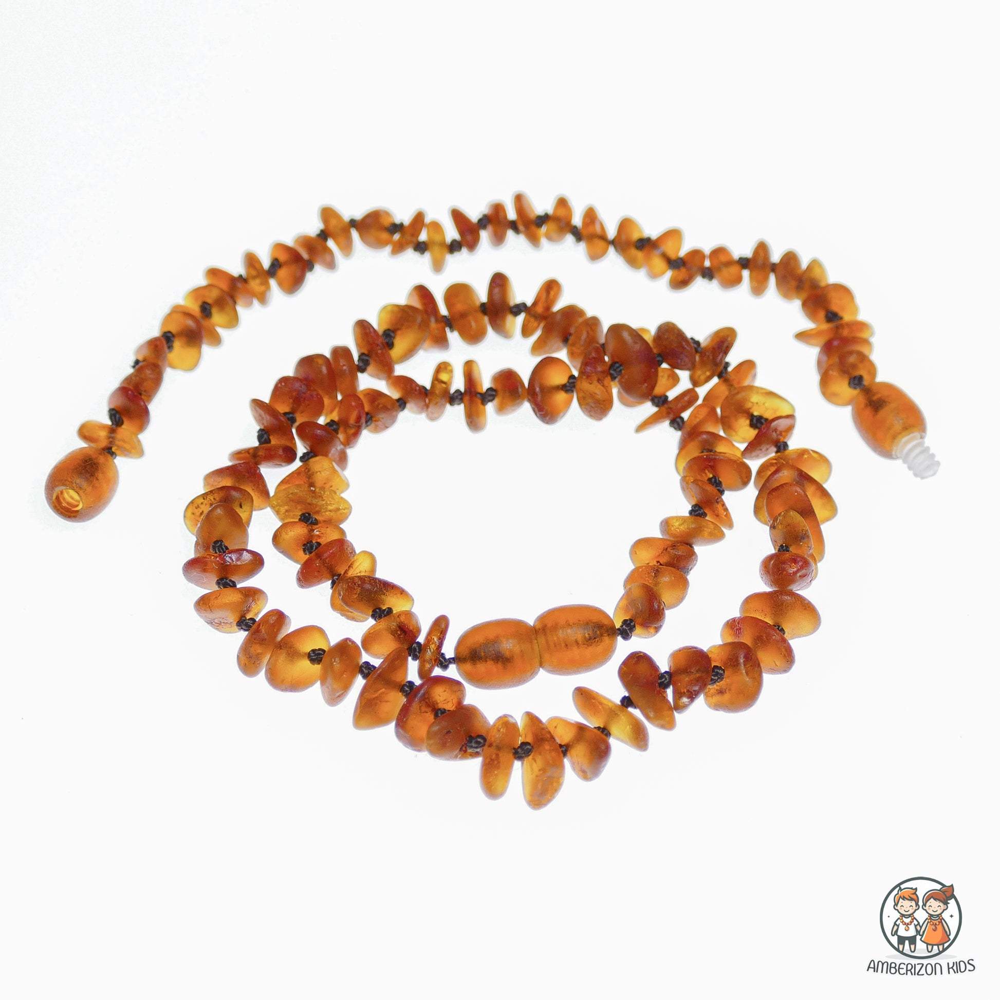 Matching Baby jewelry set - Red (orange) raw amber - Baby bracelet + baby necklace