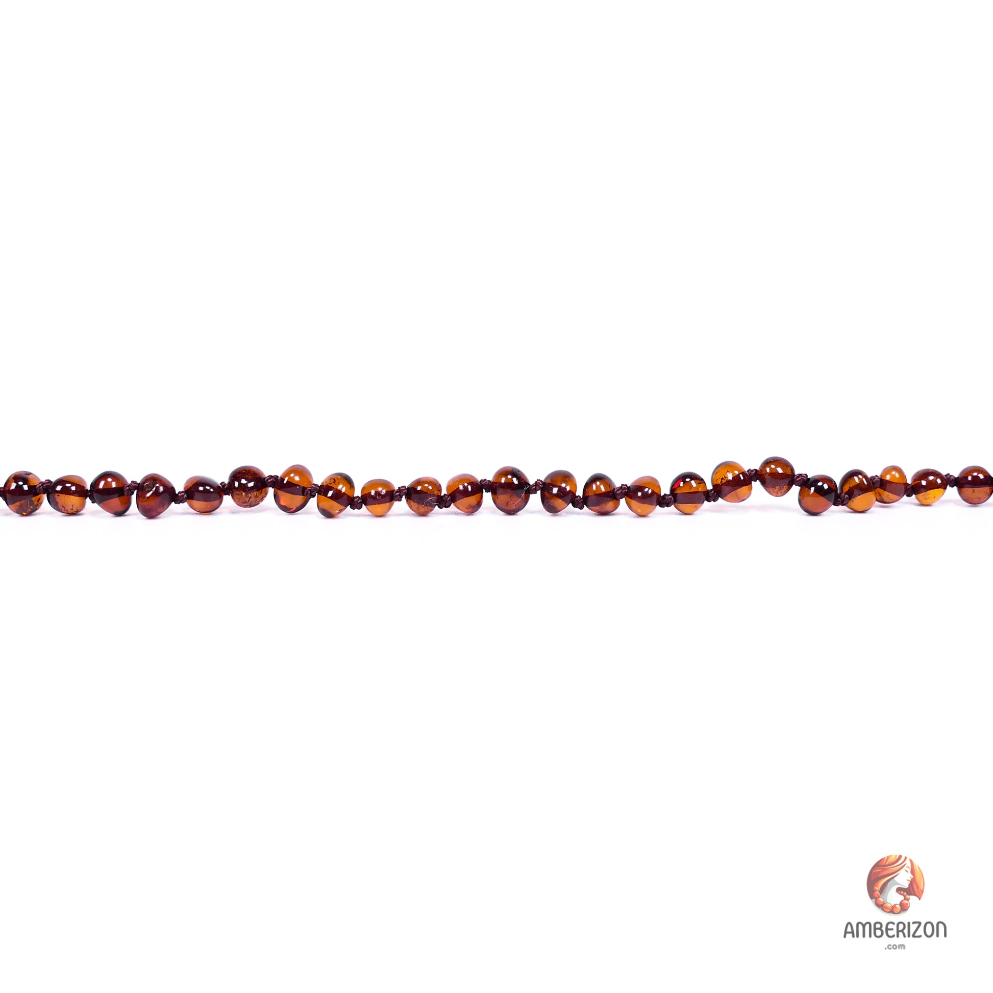 Minimalist women's necklace - Cherry Baroque polished amber beads