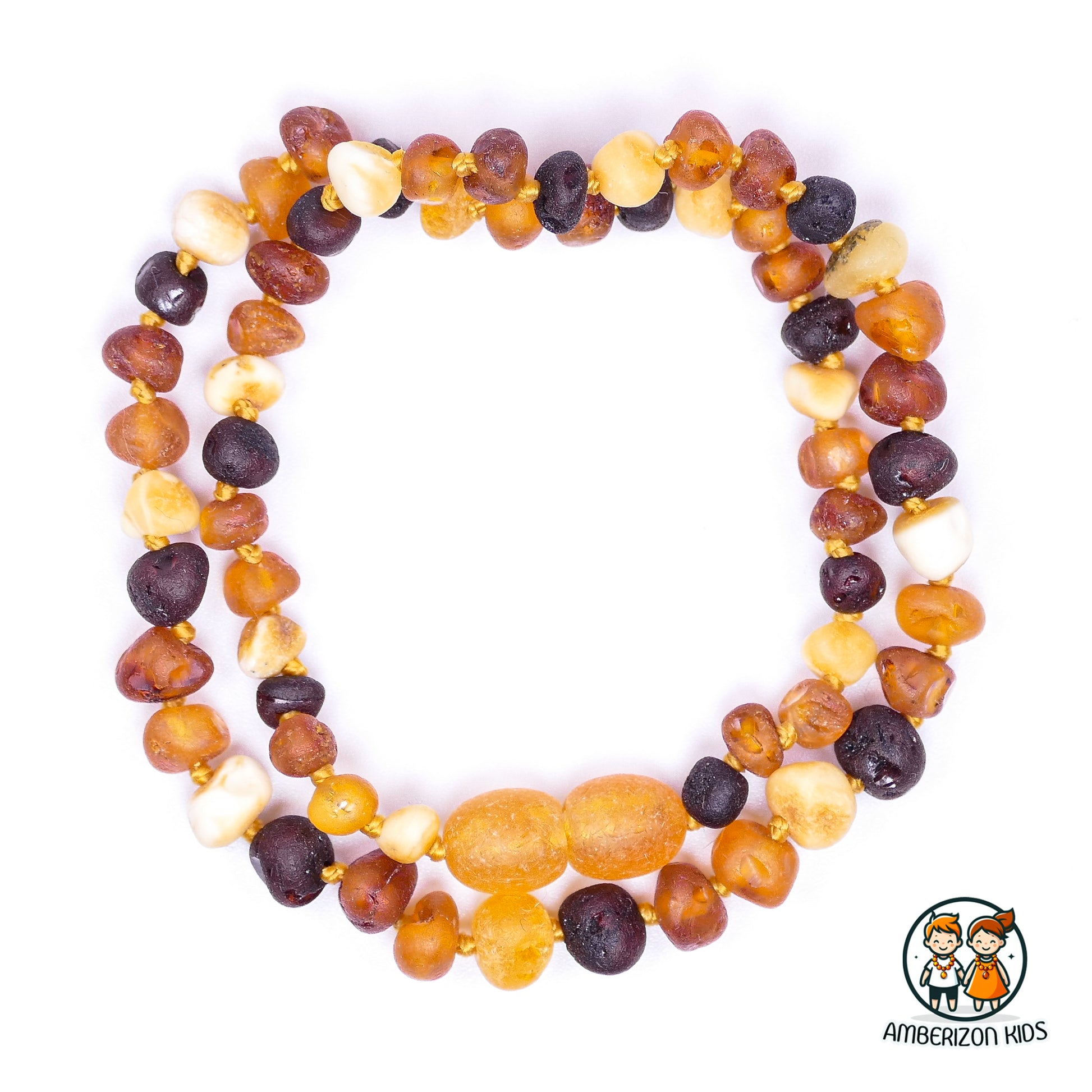 Baltic amber baby necklace - Small unpolished raw amber beads