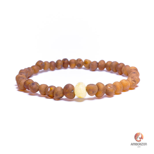 Raw amber bracelet - Premium orange & butterscotch baroque beads